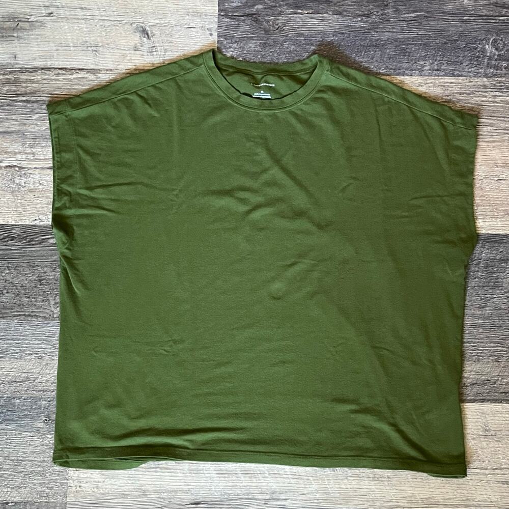 Anthropologie Women's XL Olive Green Modal Blend Short Sleeve Knit Top